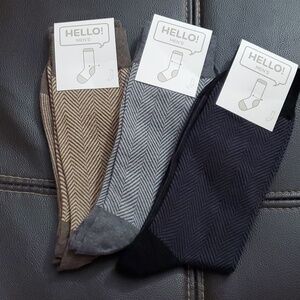 Three pairs of men's dress socks